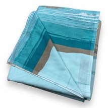 Vtg 70s Marlborough 82x94” Ocean Seaside Beach Landscape Flat Sheet Aqua Sunset - £15.43 GBP