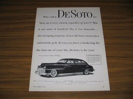 1947 Print Ad DeSoto Cars Lets You Drive Without Shifting - £10.92 GBP