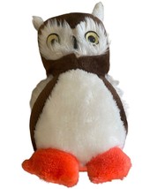 Vintage Cuddly Toy Co OWL Plush 12&quot; Stuffed Animal Brown White Orange Ca... - $11.87