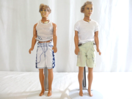 Ken Barbie Fashionistas Male Doll Blond Rooted Hair Blue Eye Beach 1968/2001 x 2 - £15.56 GBP