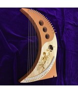 19 String Moon Harp Lyre Mahogany Nylon with Tuning Wrench with Technica... - £116.81 GBP