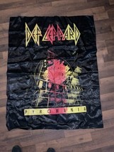 Vintage 1980&#39;s Def Leppard Pyromania Banner Tapestry Cloth Poster - £47.14 GBP