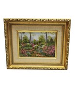 Libby Floral Painting Hand Painted Serio Lithograph Impressionism Painting - $27.59