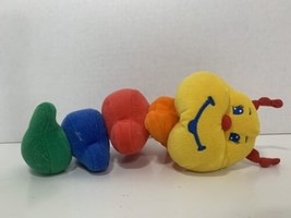 vintage plush rainbow caterpillar pull-apart crinkle snap baby toy Kids ... - £31.64 GBP