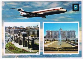 Spain Postcard Madrid Iberia Airlines Port of Alcala Jardines de Sabatini - £2.32 GBP