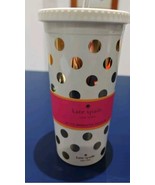 KATE SPADE Vacuum Tumbler 16oz Insulated White Gold Polka Dot BPA-free P... - $24.37 CAD