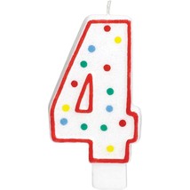 Candle Jumbo #4 Molded Number Happy Birthday Party Cake Topper New - £3.94 GBP