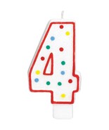 Candle Jumbo #4 Molded Number Happy Birthday Party Cake Topper New - $92.73 MXN