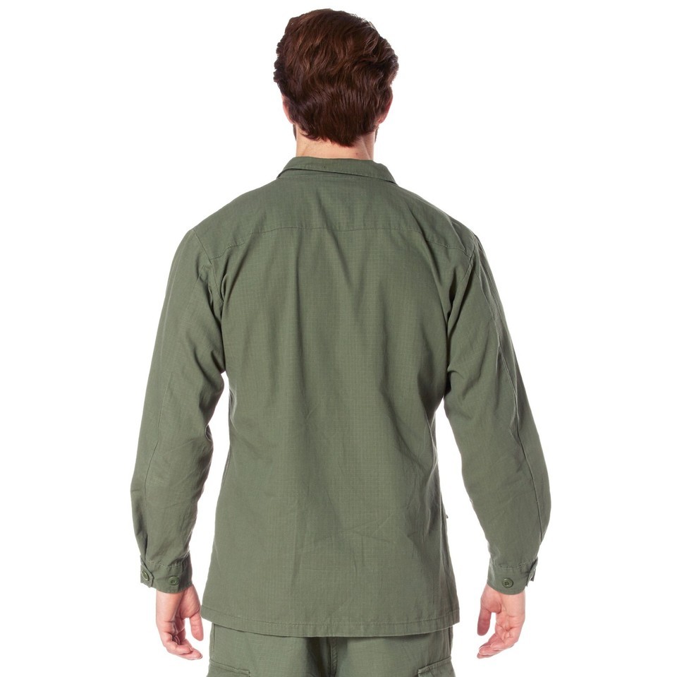 OD Green Vintage Military Rip-Stop Vietnam Era BDU Fatigue Shirt Fast Shipping Item image 4