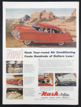 1954 Nash Motors Airflytes Red Ambassador 4-Door Sedan Print Ad 13.5&quot; x 10&quot; - £10.92 GBP