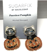 Sugarfix Baublebar Purrtiest Pumpkin Black Cat Jack o Lantern Moveable E... - $188.16 MXN