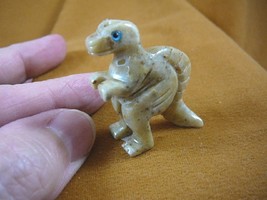 (Y-DIN-SP-14) little tan SPINOSAURUS DINOSAUR stone carving SOAPSTONE di... - $8.59