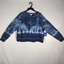 Joy Lab Womens Cropped Sweatshirt Sz Large Infinity Marble Blue Long Sleeve New - £10.21 GBP