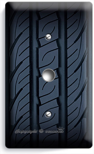 SPORTS CAR RACING TIRE LIGHT DIMMER VIDEO CABLE WALL PLATE COVER MAN CAVE GARAGE