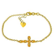 Galaxy Gold GG Citrine Cross Bracelet in 14k Yellow Gold - £372.93 GBP