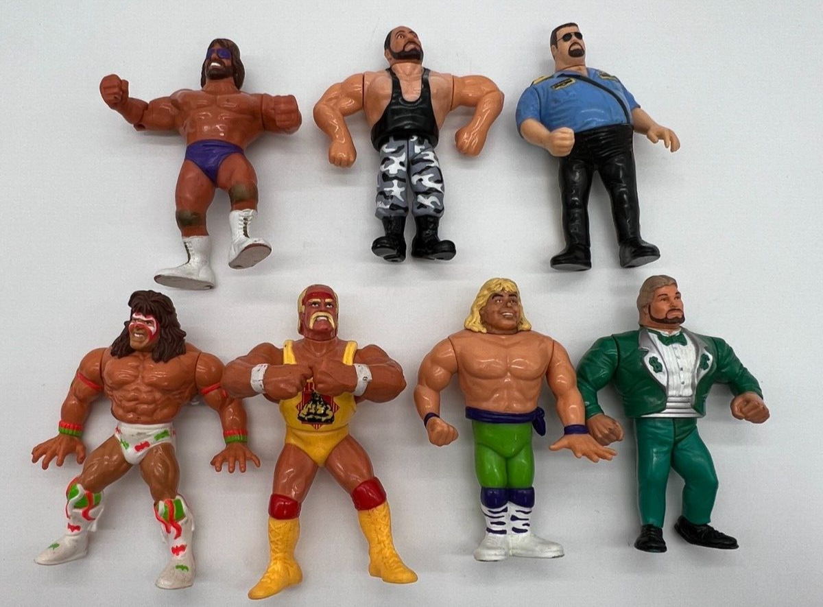 Primary image for "7" 1991 Hasbro WWF Wrestling Figures 5" Hulk Hogan Macho Man Ultimate Warrior