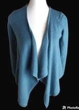  Charter 100% Cashmere 2 Pl By Charter P/S Open Cardigan Blue - £17.77 GBP