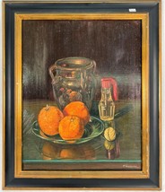 Oil on Wood Signed lower right P Fernandez Still Life Depicting fruits Oranges - £178.02 GBP