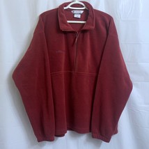 Columbia 1/2 Zip Fleece Pullover Sweater Unisex Extra Large XL Red - $14.10