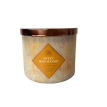 Bath &amp; Body Works Sweet Red Mango Scented 3 Wick Candle 14.5 oz - £28.79 GBP