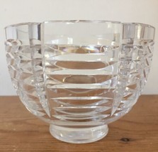 Vtg Signed French Heavy Gauge Clear Glass Cut Crystal Candy Nut Dish Bow... - £62.64 GBP