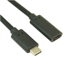 1.5Ft Usb 3.2 Gen 2 Type-C Male To Female Extension Cable 10 Gbps Black - £21.57 GBP