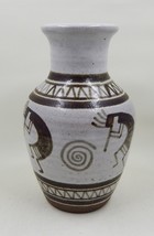 Jerome Studio Decorated Pottery Vase Dancing Flute Playing Swirl 1997 Br... - £31.96 GBP