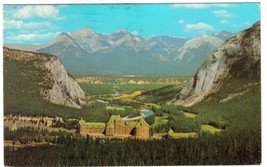 Alberta Postcard Banff Springs Hotel &amp; Bow Valley Tunnel &amp; Sulphur Mountain - $2.96