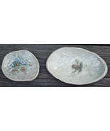 Sea Turtles and Frog Swimming in Pond Pottery Dish Lot of 2 Handmade Amp... - £21.29 GBP