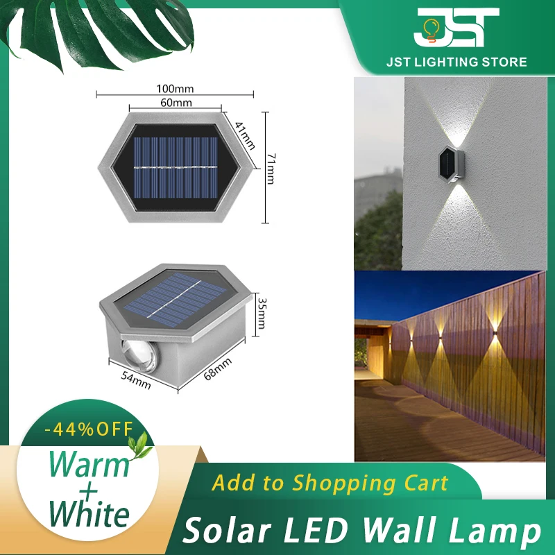 Strong Brightness Solar LED Wall Light Outdoor Waterproof Garden Lights Wall Was - £150.16 GBP