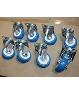 Lot 100pc 2&quot; Caster Wheels Swivel Plate Blue Polyurethane Wheel PU Steel... - €169,15 EUR