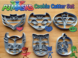 PJ Masks Set of 6 Cookie Cutters | Owlette | Gekko | Cat Boy | PJ Symbol... - £3.94 GBP+