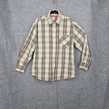 Roca Wear Mens Button Down Shirt Extra Large Green Plaid Long Sleeve Dis... - £7.63 GBP