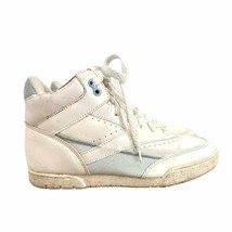 VTG 80s Olympia Womens High Top Sneakers White/ Blue Sz 8 Made in Taiwan - $34.75