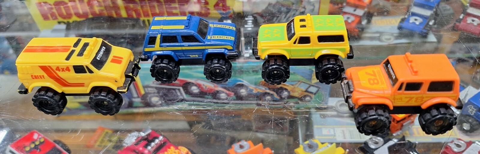 Rare 4 Safety Black Wheel 86 McDonalds Stomper 4x4 Vehicles Happy Meal Toys Item image 3