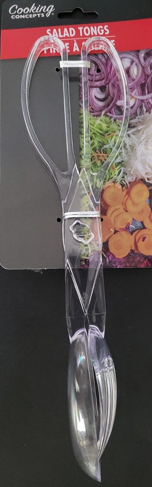 Salad Tongs plastic Clear 2.8”W x 2/4”D x 11”L Kitchen Utensils - $3.46