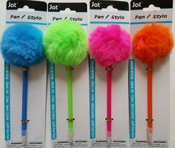 Neon Pom-Pom Pens Fluffy Afro Black Ink Wedding Signings, Select: Color - £2.35 GBP