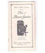 No. 1 ANSCO JUNIOR Manual-Camera Guide-Instruction Book-Photography Vtg-... - £11.02 GBP
