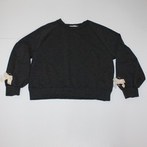 Soprano Girl&#39;s Long Sleeve Charcoal Pullover Top with Arm Ties size M 10-12 - $14.99