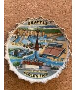 1962 Seattle Worlds Fair Trinket Wall Mini Plate 4In Space Needle Church... - $6.50
