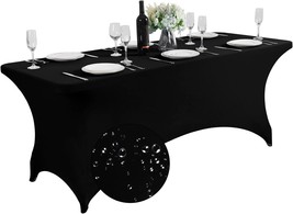 Waterproof Spandex Table Cover for 6FT Table Universal Fitted Stretch Tablecloth - £21.44 GBP