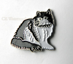 Persian American Black &amp; White Cat Kitty Lapel Pin 1 Inch - £4.28 GBP