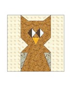 OWL PAPER PIECING QUILT BLOCK PATTERN -083A - $2.75