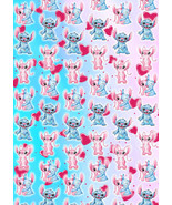 STITCH &amp; ANGEL Gift Wrap - Disney Wrapping Paper - 2 x A2 Sheets Per Order - £3.86 GBP