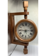 Vintage 1980 J &amp; J Beal Handmade Wood Swivel Wall Clock Mahogany Ohio - $79.99