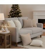 SOGA 6PC Pillowcase Set –Dusty Rose &amp; Cream Cable Knit Decorative Cushio... - $86.50