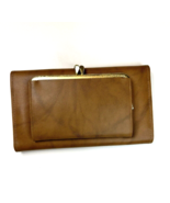 Vintage Cowhide Women’s Wallet Leather Tan Checkbook New Coin Purse Split - $28.04