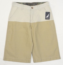 Nautica Tan &amp; Khaki Cotton Cotton Casual Shorts Youth Boys NWT - $44.99