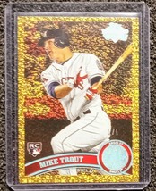 2011 Mike Trout Gold Diamond Cut Refractor Rookie Card 1/1. Reprint Mint... - £1.57 GBP