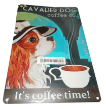 New Retro Turquoise Blue Metal Cavalier Dog Coffee Co 8&quot; X 12&quot; Bleinhem - £14.78 GBP